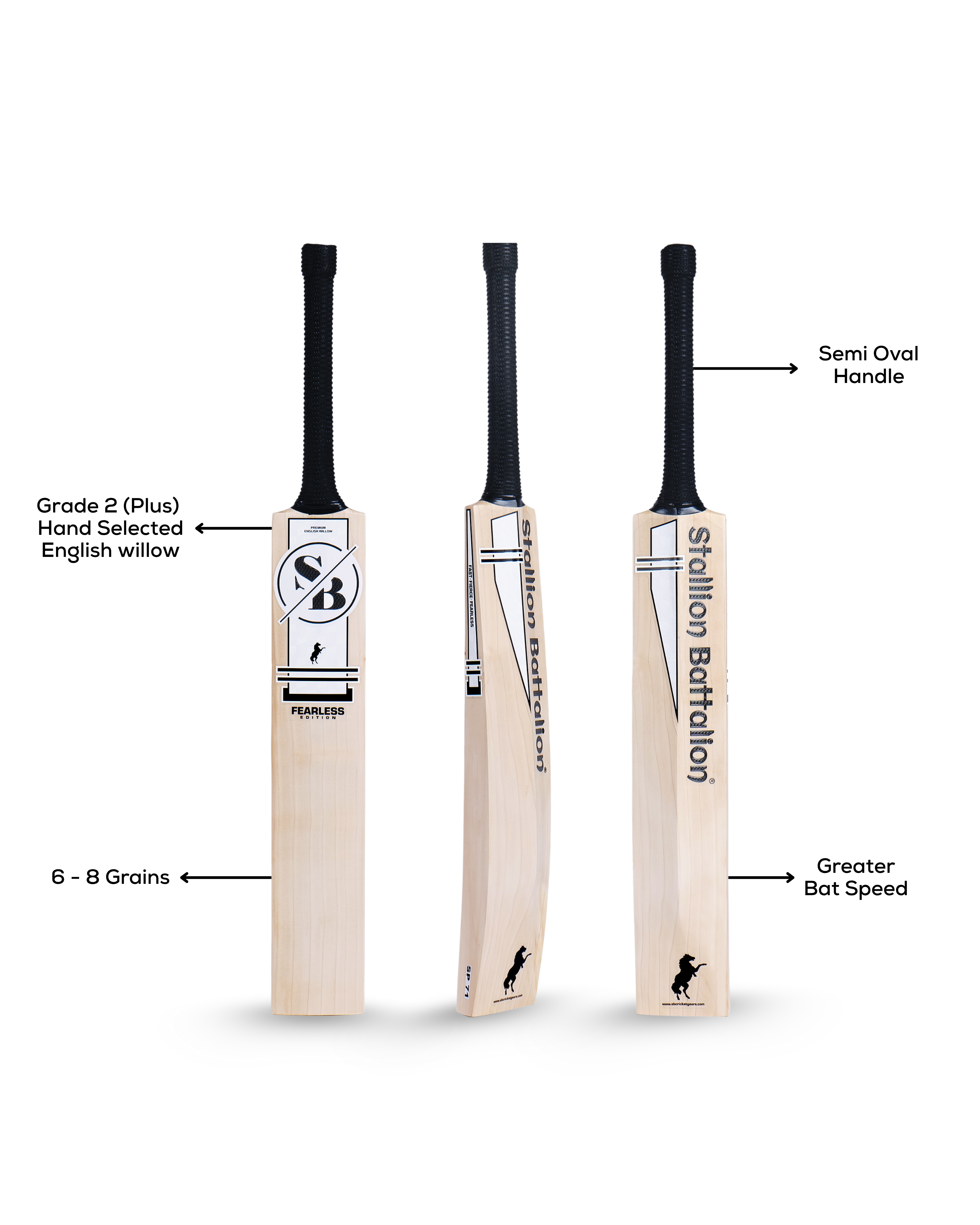 Fearless Edition | Grade 2 Plus (Hand Selected) | 6 to 8 Grains | English Willow Bat